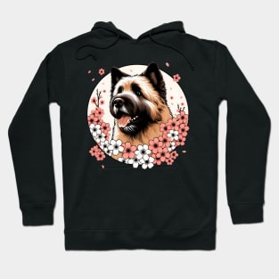 Bouvier des Flandres Welcomes Spring with Cherry Blossoms Hoodie